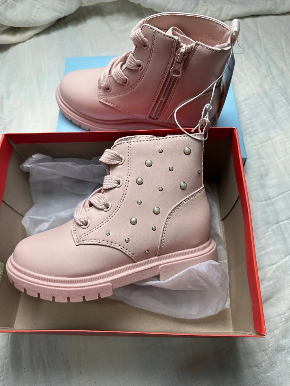 Girls' Studded Pink Amaya Boots